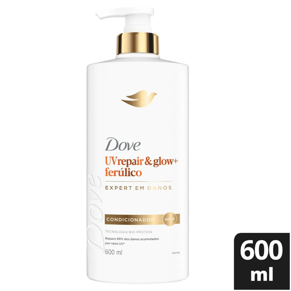 Condicionador Dove UV Repair e Glow+ Ferúlico Expert em Danos 600ml